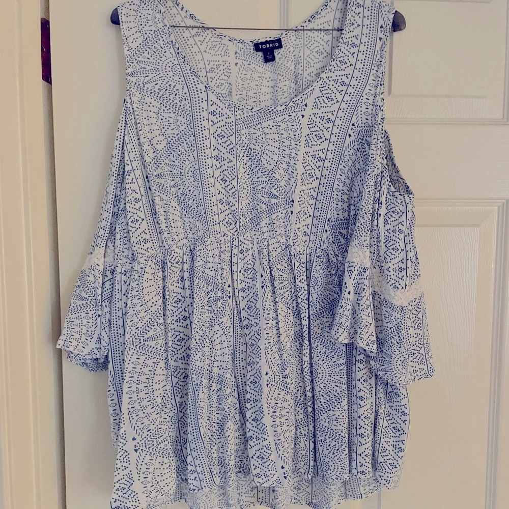 Torrid cold shoulder peasant top